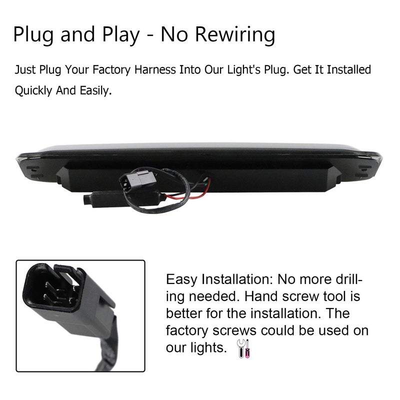 Tresound LED Third 3rd Brake Light Compatible with 1999-2007 Silverado GMC Sierra 1500 2500 3500 HD Classic, Rear Cargo Lamp High Mount Stop light Reverse Light (Smoke) - Image 5